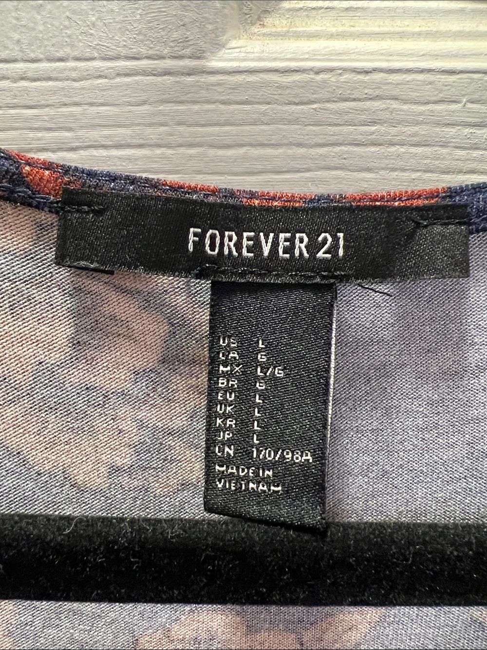 Forever 21 Navy Wrap Dress with Rust Floral Print - Picture 3 of 7